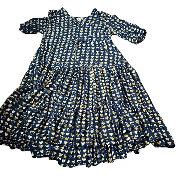 loralette Dresses & Skirts - Loralette Navy Heart Print Tiered Dress SIZE 22/24